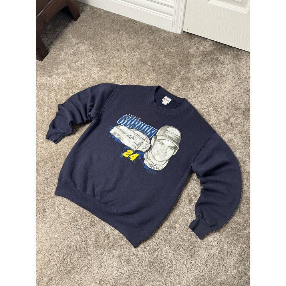 Vintage Mens Jeff Gordon NASCAR 2001 Sweatshirt Y2K American style Size M - Picture 2 of 9